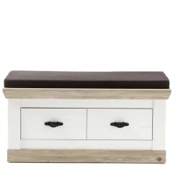 Wohnen Schuhschränke|Garderobenbänke*Country Flurbank mit 2 Schubladen - Nedita