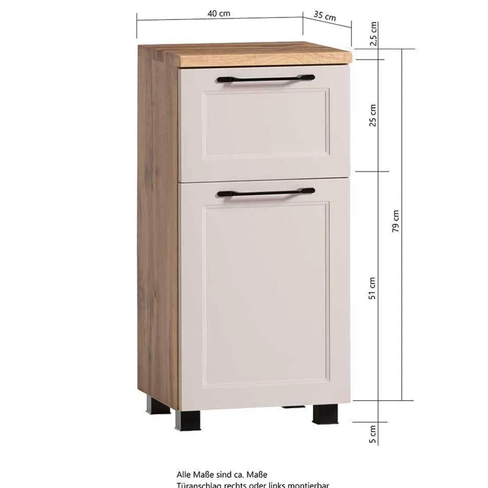 Wohnen Badezimmer Komplett*Country Style Badezimmermöbel Set - Trioto (vierteilig)