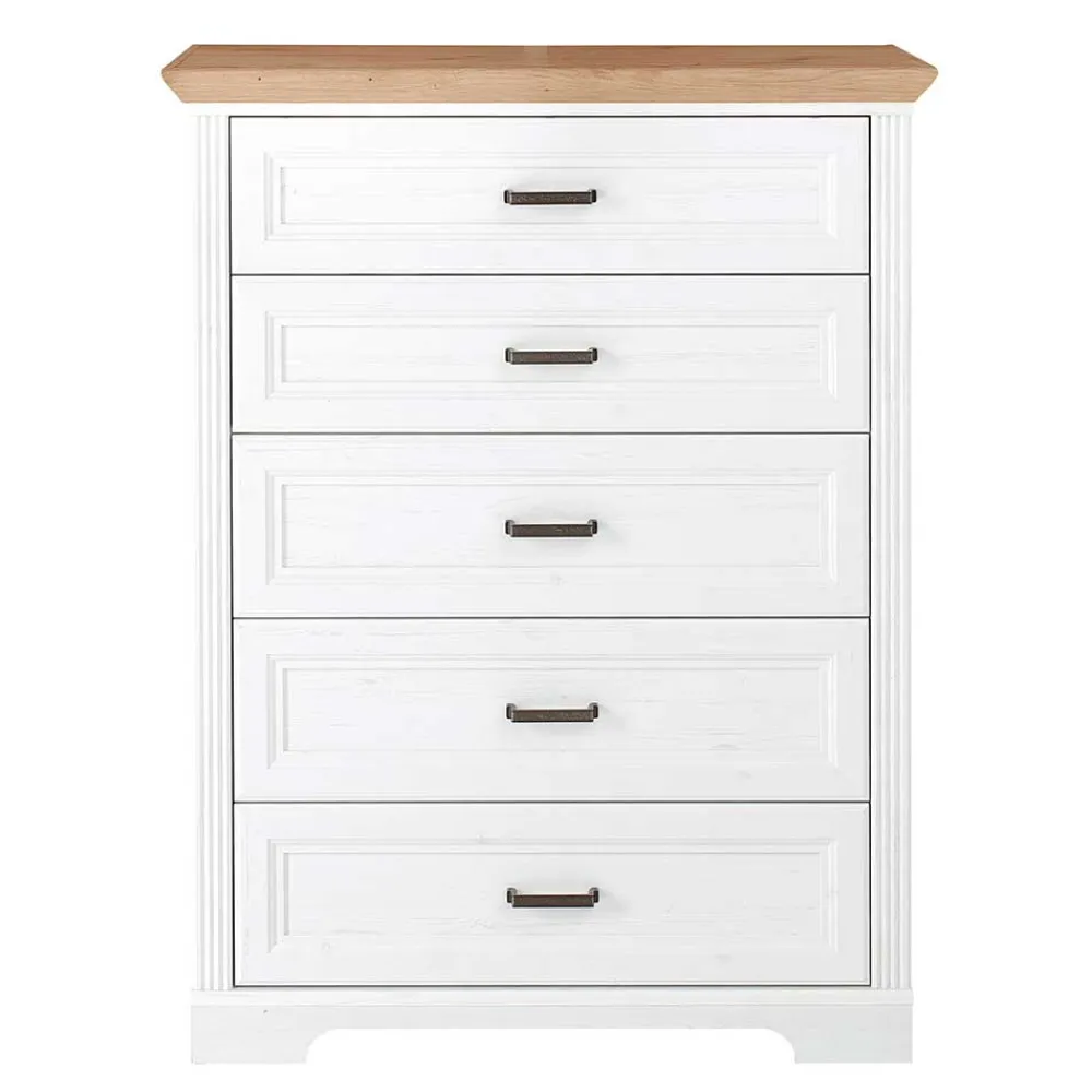 Wohnen Landhausmöbel|Küchenschränke*Country Style Hochkommode mit fünf Schubladen - Mehady