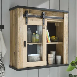 Wohnen Country Style Oberschrank mit Glas Schiebetür - Garisa