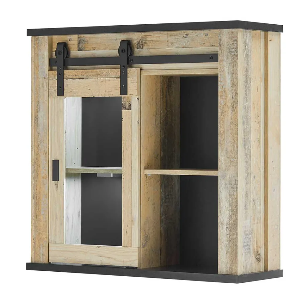 Wohnen Country Style Oberschrank mit Glas Schiebetür - Garisa