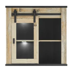Wohnen Country Style Oberschrank mit Glas Schiebetür - Garisa