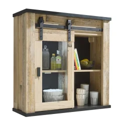 Wohnen Country Style Oberschrank mit Glas Schiebetür - Garisa