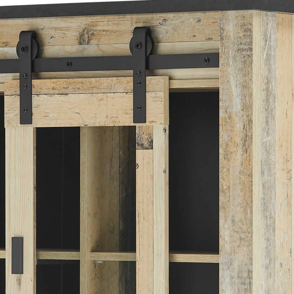 Wohnen Country Style Oberschrank mit Glas Schiebetür - Garisa