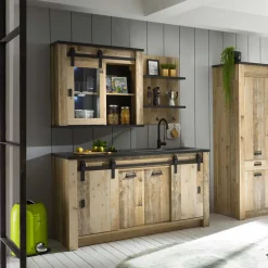 Wohnen Country Style Oberschrank mit Glas Schiebetür - Garisa