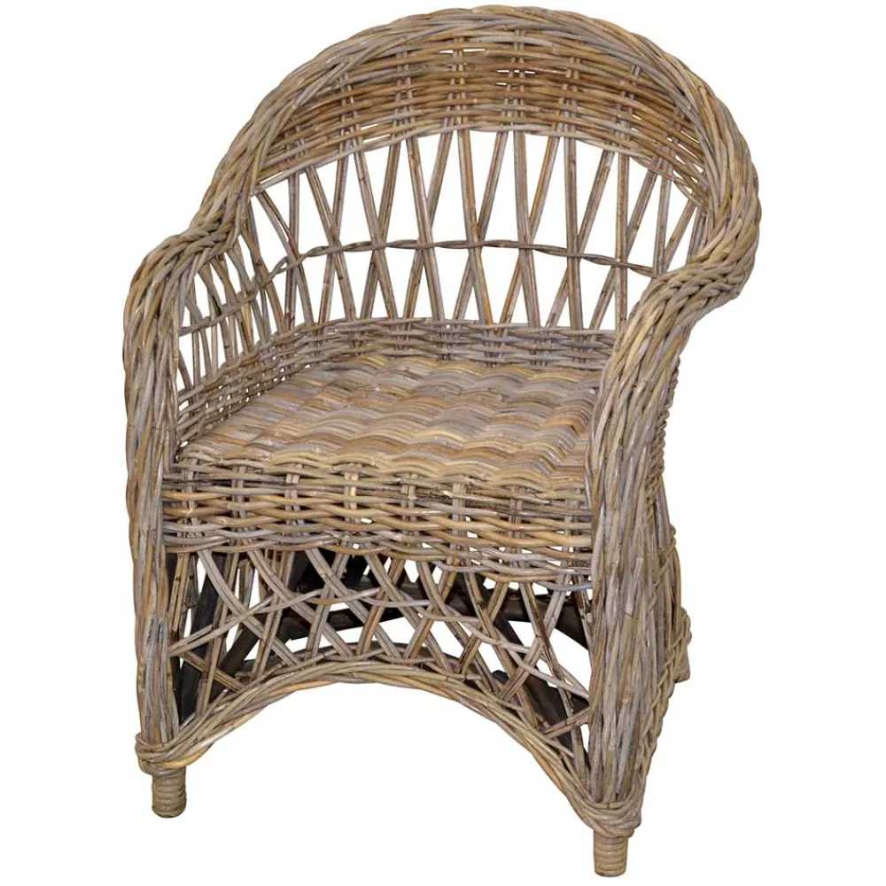 Wohnen Sessel|Rattanmöbel*Country Style Rattansessel in Grey Wash - Lazium