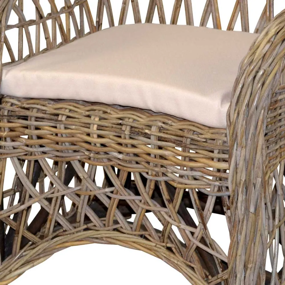 Wohnen Sessel|Rattanmöbel*Country Style Rattansessel in Grey Wash - Lazium