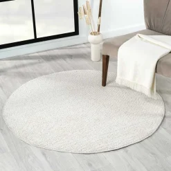 Wohnen Teppiche*Cremeweißer Teppich in Rund 120 cm - Rema