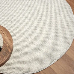 Wohnen Teppiche*Cremeweißer Teppich in Rund 120 cm - Rema