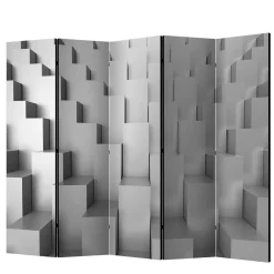 Wohnen Graue Möbel|Weiße Möbel*3D Effekt Paravent in Grau Weiß - Jule