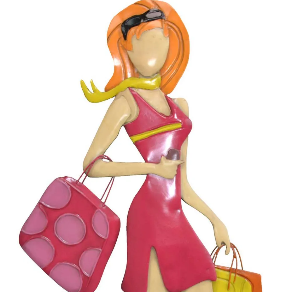 Wohnen 3D Wandbild aus Metall Varhida Frau beim Shoppen