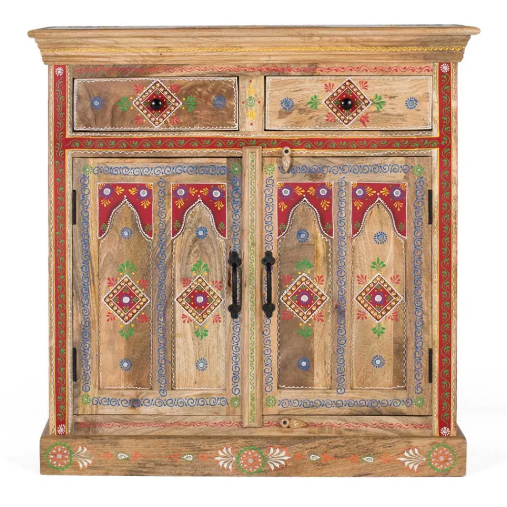 Wohnen Landhausmöbel|Küchenschränke*Dekorative Kommode mit bunten Ornament Mustern - Jalisa