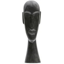 Wohnen Figuren Und Skulpturen*Dekorative Köpfe aus Holz in Schwarz - Jessen (4er Set)