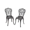 Wohnen Vintage Möbel|Metall-Gartenmöbel*Dekorative Metallstühle für Garten Ykan in Dunkelbraun (2er Set)