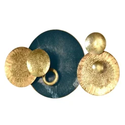 Wohnen Dekoratives Wandobjekt in Dunkelgrün und Gold - Jenyca