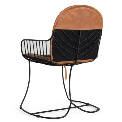 Wohnen Design Armlehnenstuhl aus Leder Hellbraun - Persia (2er Set)