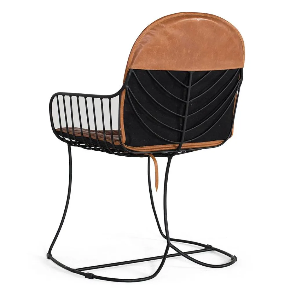 Wohnen Design Armlehnenstuhl aus Leder Hellbraun - Persia (2er Set)