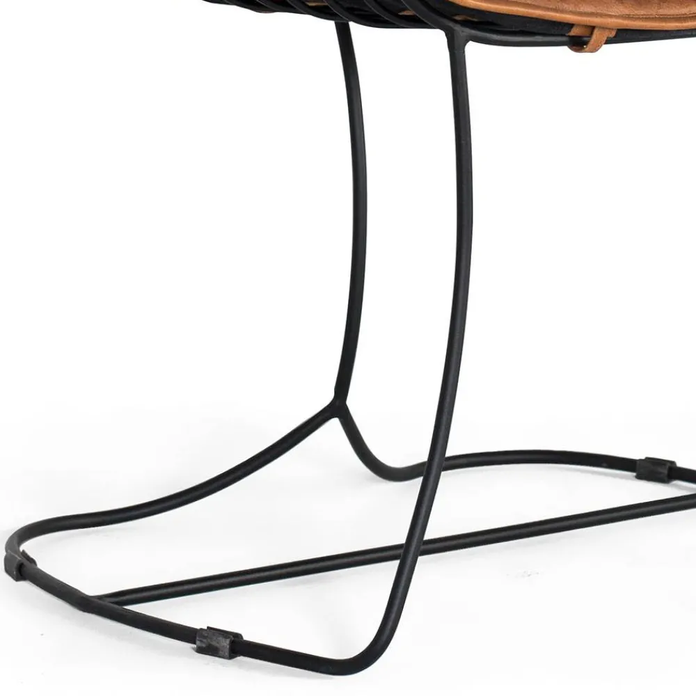 Wohnen Design Armlehnenstuhl aus Leder Hellbraun - Persia (2er Set)