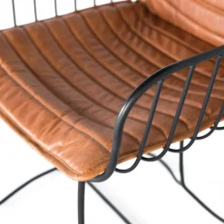 Wohnen Design Armlehnenstuhl aus Leder Hellbraun - Persia (2er Set)