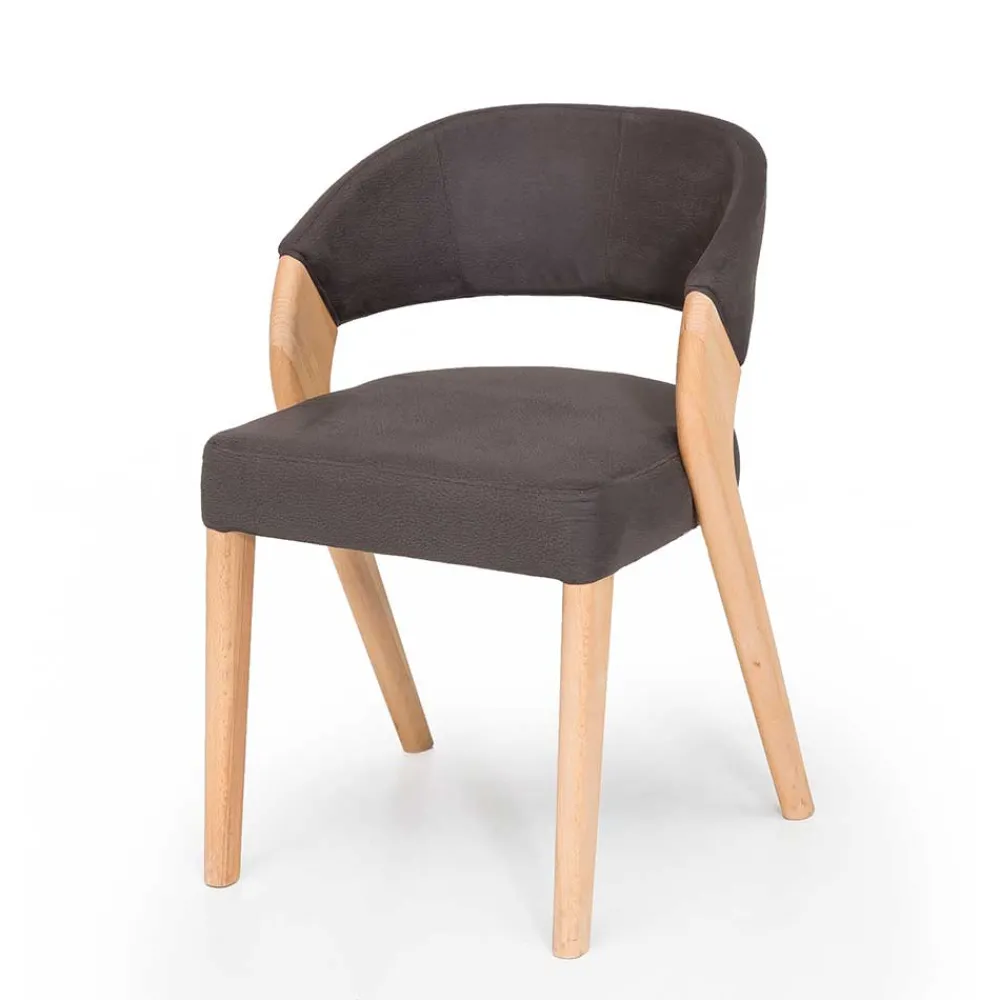 Wohnen Skandinavische Möbel|Esszimmerstühle*Design Armlehnenstuhl in Dunkelbraun - Croatia