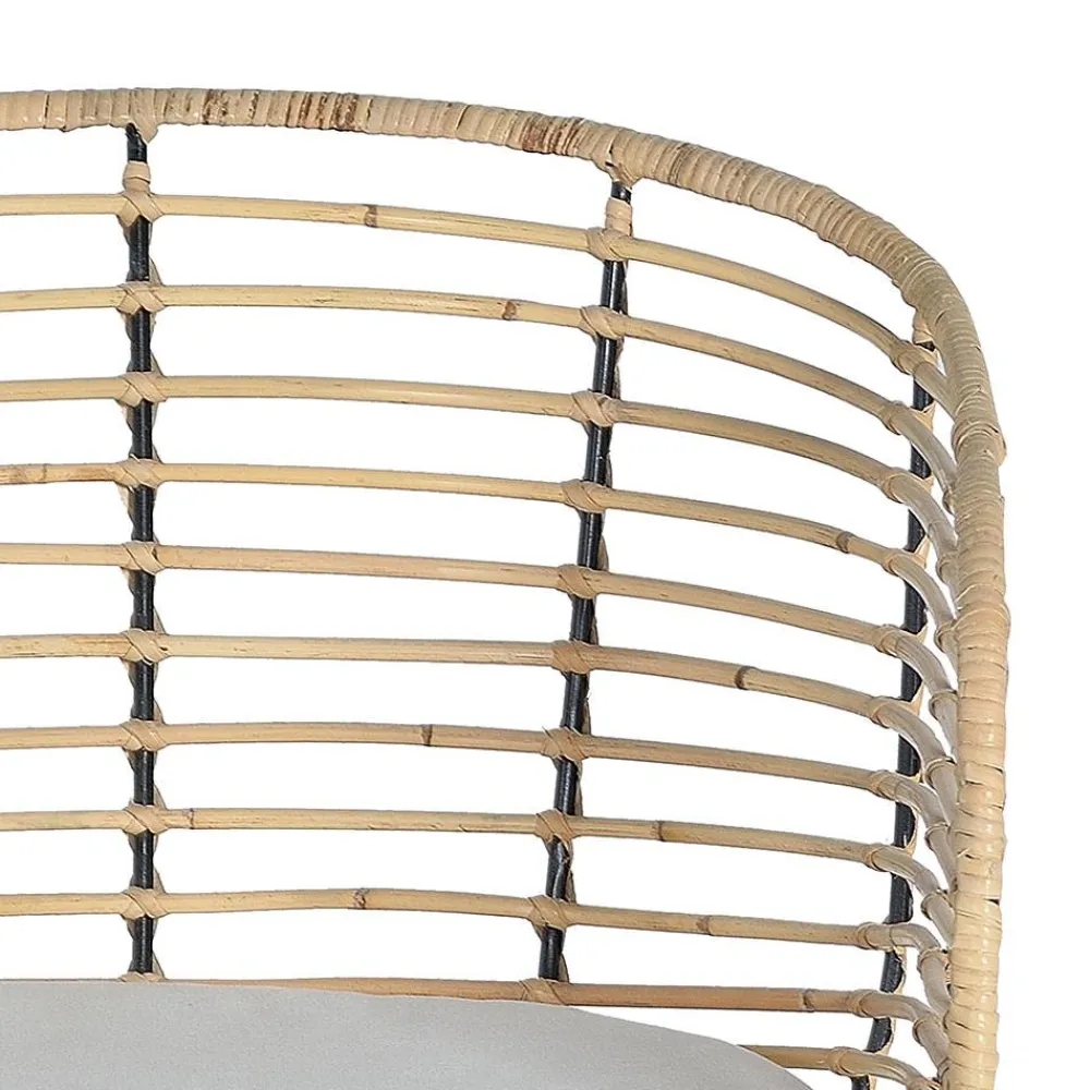 Wohnen Schwarze Möbel|Rattanmöbel*Design Armlehnenstuhl in Rattan Natur und Schwarz - Adatto (2er Set)