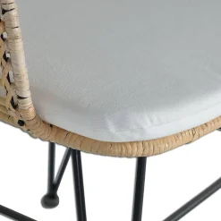 Wohnen Schwarze Möbel|Rattanmöbel*Design Armlehnenstuhl in Rattan Natur und Schwarz - Adatto (2er Set)