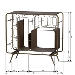 Wohnen Design Bar Regal in Altmessing - Etzga