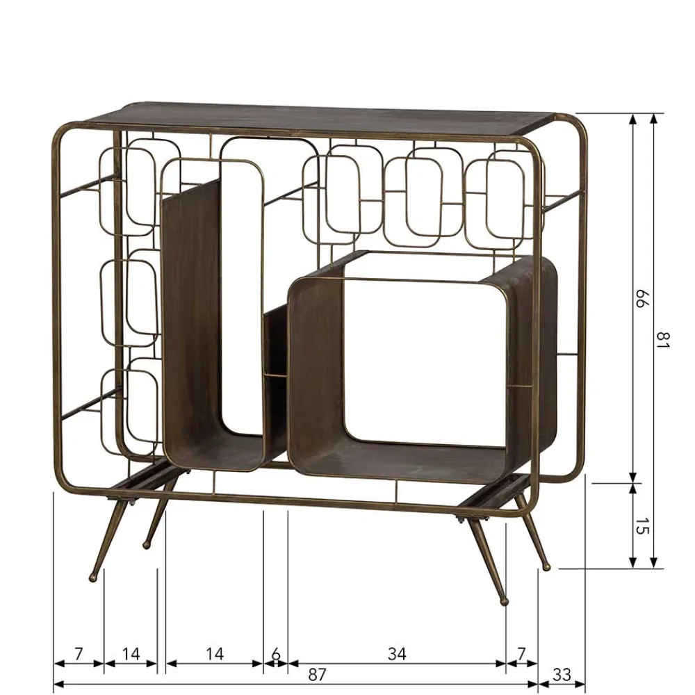 Wohnen Design Bar Regal in Altmessing - Etzga