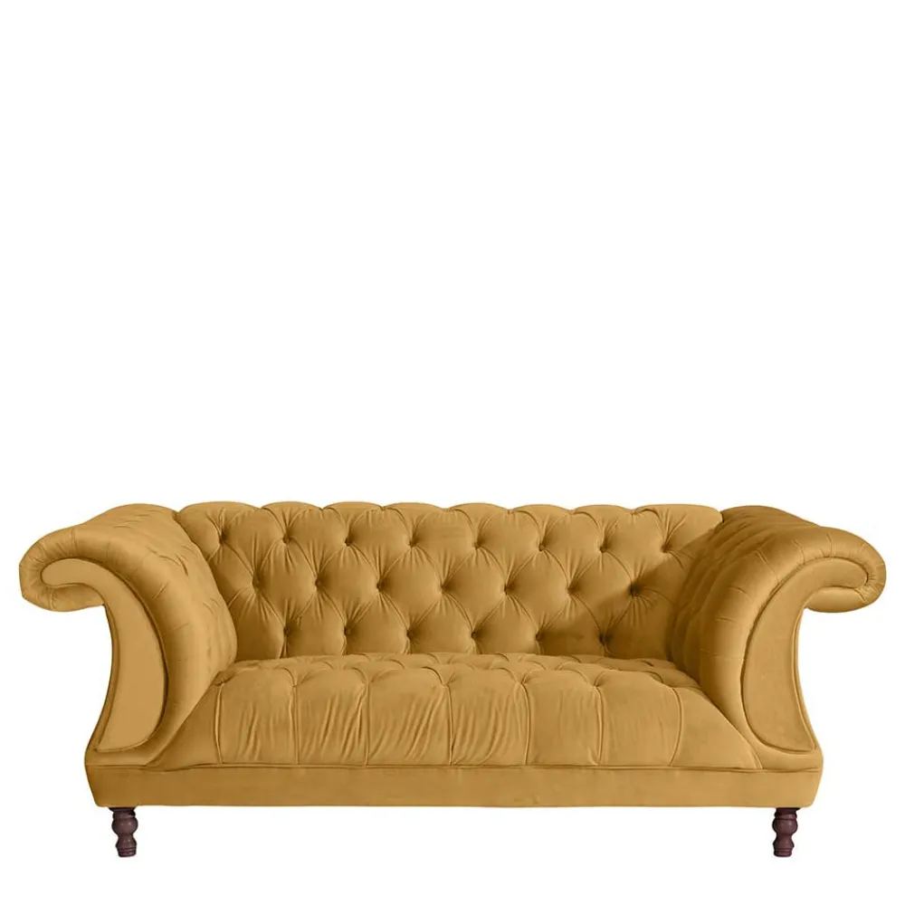 Wohnen Design Barocksofa in Gelb Samtvelours - Alisho