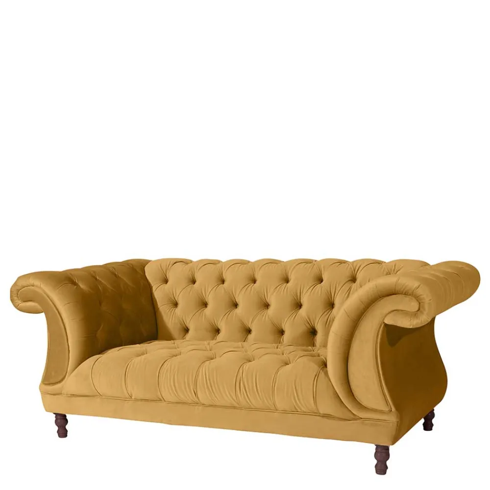 Wohnen Design Barocksofa in Gelb Samtvelours - Alisho
