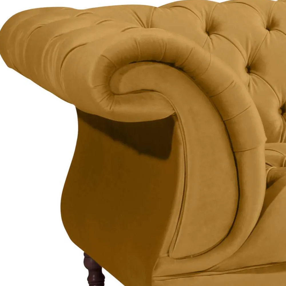Wohnen Design Barocksofa in Gelb Samtvelours - Alisho