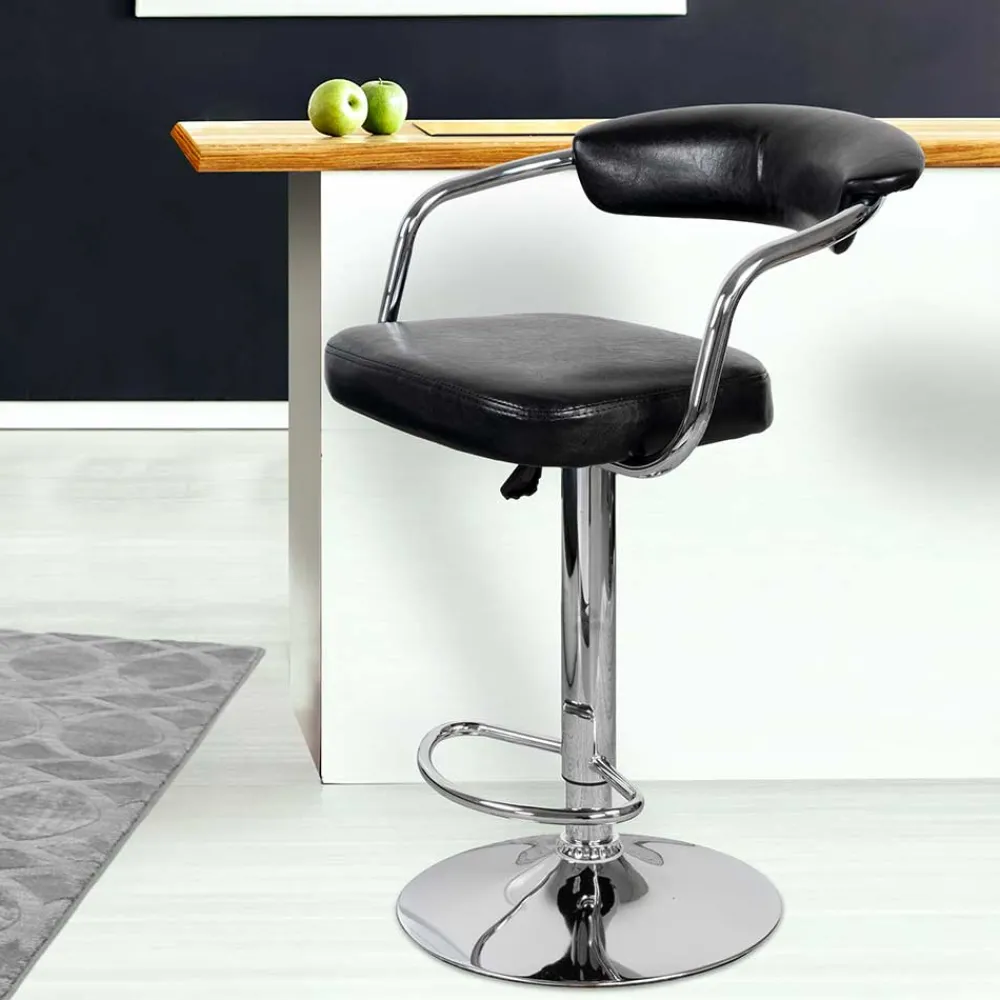 Wohnen Retro Möbel|Sessel & Hocker*Design Barstuhl mit Armlehnen - Devi (2er Set)