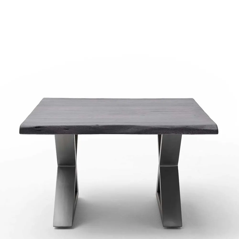 Wohnen Graue Möbel|Naturholzmöbel*Design Baumkanten-Couchtisch in Grau - Siestago