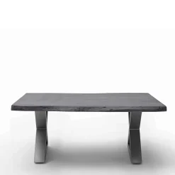 Wohnen Graue Möbel|Naturholzmöbel*Design Baumkanten-Couchtisch in Grau - Siestago