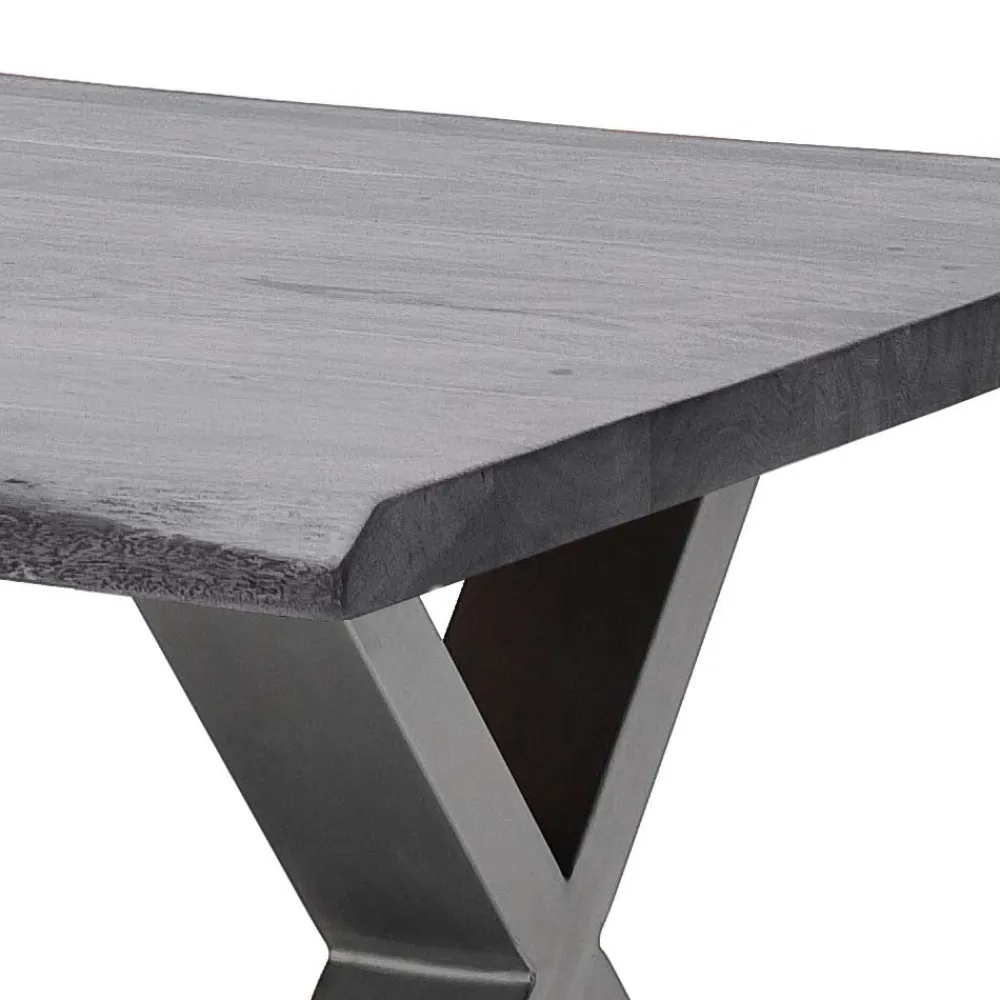 Wohnen Graue Möbel|Naturholzmöbel*Design Baumkanten-Couchtisch in Grau - Siestago