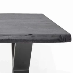 Wohnen Graue Möbel|Naturholzmöbel*Design Baumkanten-Couchtisch in Grau - Siestago