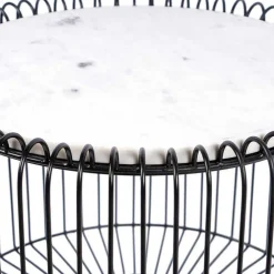 Wohnen Telefontische*Design Beistelltisch aus Marmor in Weiß - Sumilar