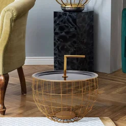 Wohnen Küchentische|Esszimmertische*Design Beistelltisch in Schwarz und Gold - Egeass