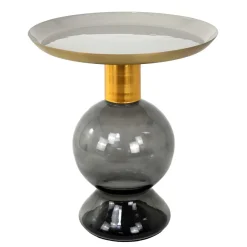 Wohnen Design Beistelltisch mit Rauchglas Fuß - Fernandez