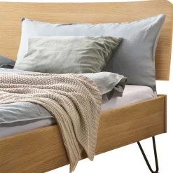 Wohnen Graue Möbel|Naturholzmöbel*Design Bett aus hell geölter Eiche - Promenada