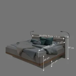 Wohnen Betten|Betten*Design Bettgestell inklusive Kopfteil Lampen LED - Crascanu