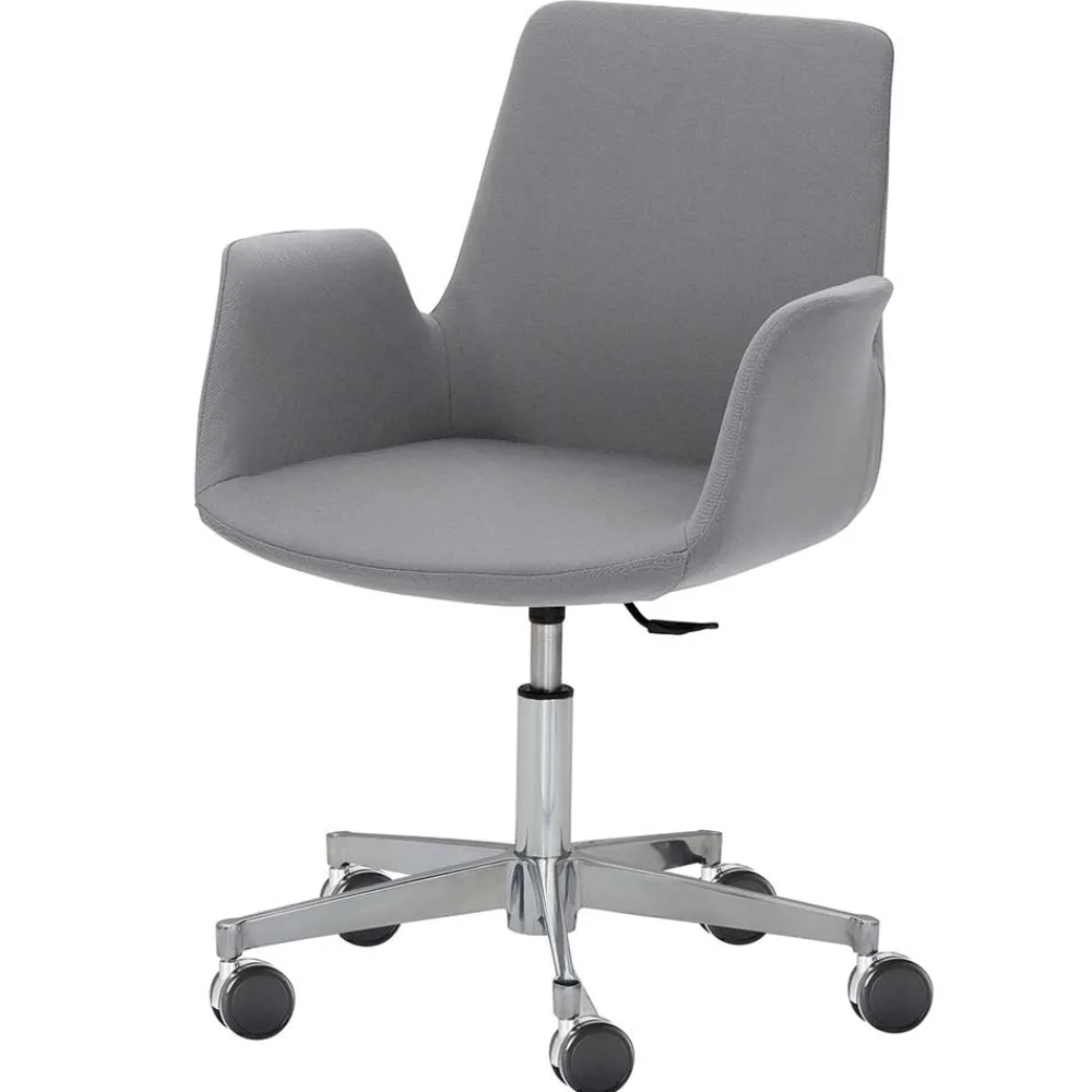 Wohnen Design Bürostuhl mit Armlehnen in Grau - Iranus