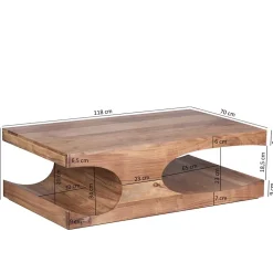 Wohnen Design Couchtisch aus massivem Akazienholz - Drolivio