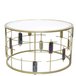 Wohnen Design Couchtisch aus Spiegelglas & Metall Gold - Liss