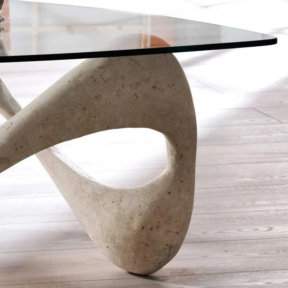 Wohnen Design Couchtisch Orcia mit Glasplatte