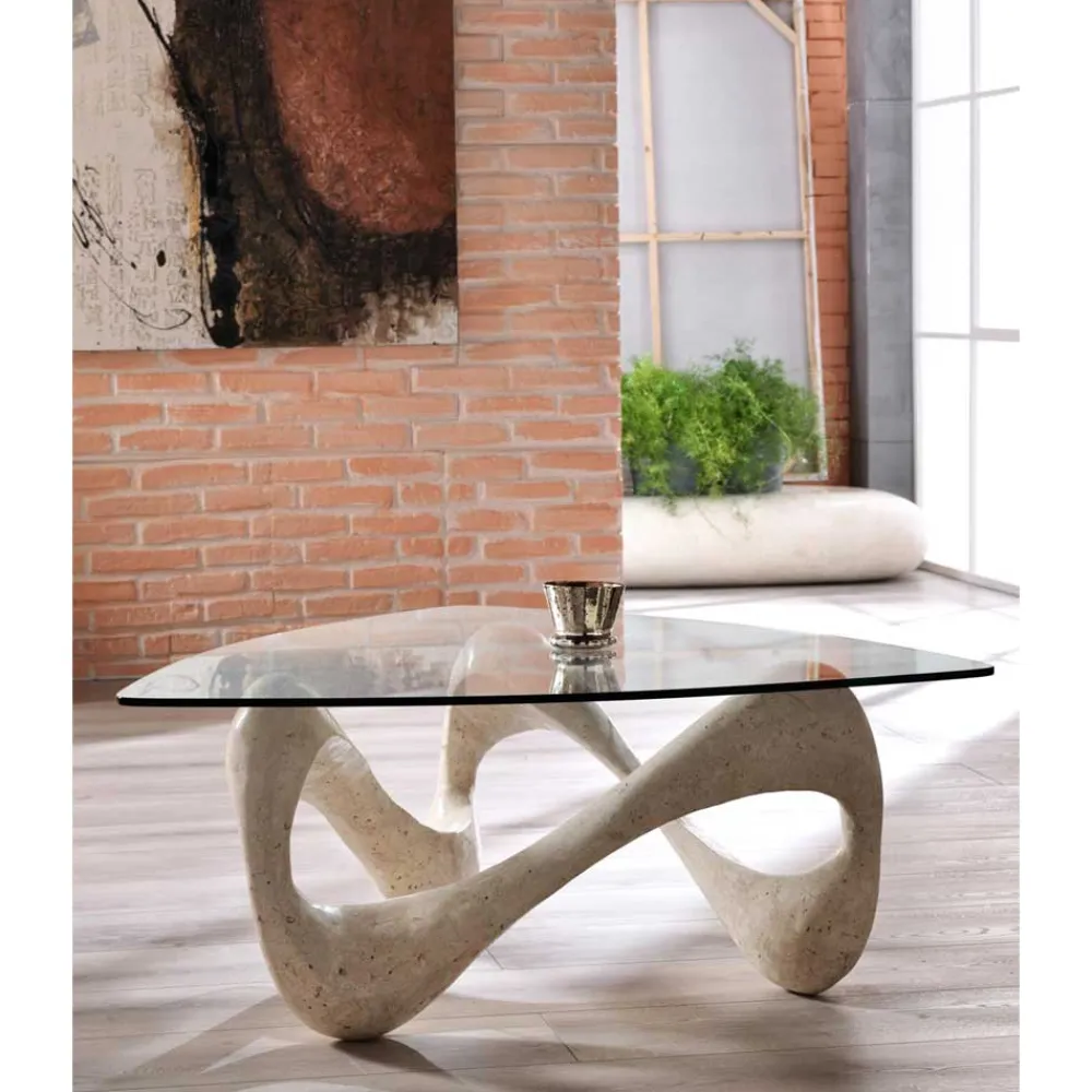Wohnen Design Couchtisch Orcia mit Glasplatte
