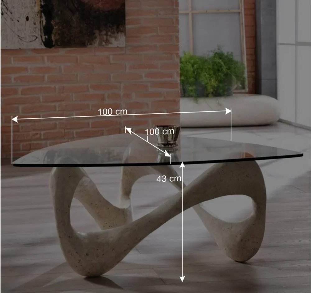 Wohnen Design Couchtisch Orcia mit Glasplatte