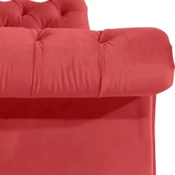 Wohnen Braune Möbel|Sofas*Design Dreisitzer aus Samtvelours in Rot - Rosanna