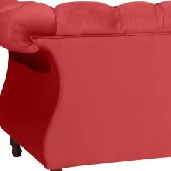 Wohnen Braune Möbel|Sofas*Design Dreisitzer aus Samtvelours in Rot - Rosanna