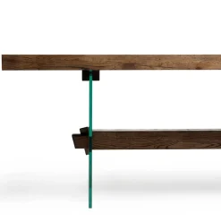 Wohnen Glasmöbel|Loft Möbel*Design Eiche Esstisch mit Glas Gestell - Ventida